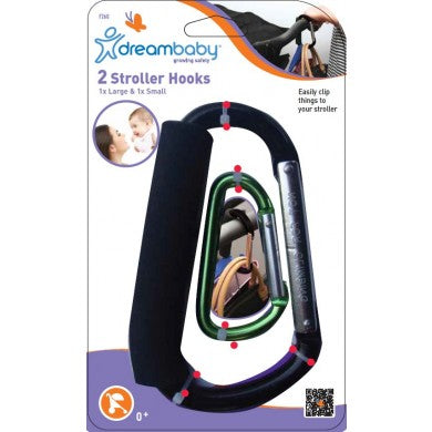 Dreambaby Stroller Hook Carabiner - 2 pack - Large and Small