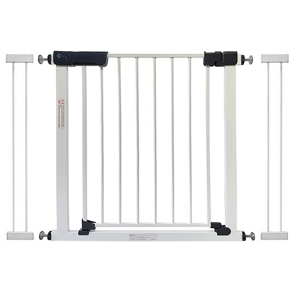 Callowesse Kuvasz Child & Pet Pressure Fit Safety Gate | 104-111cm x H76cm Bundle including 2x 14cm Extension | Suitable for Doors and Stairs | White