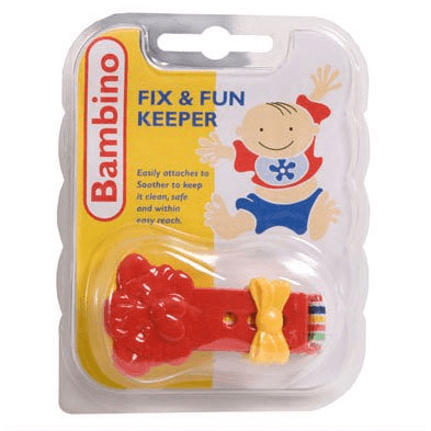 Bambino Fix and Fun Soother Clip – Red