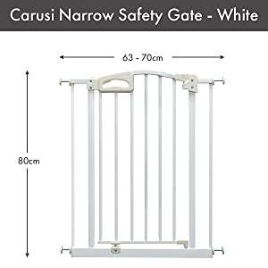 Callowesse Carusi Narrow Safety Gate With Auto-Close 63-70cm – White