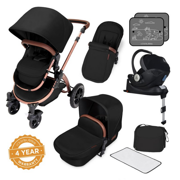 Ickle Bubba Stomp V4 i-Size Travel System With ISOFIX Base – Midnight Bronze