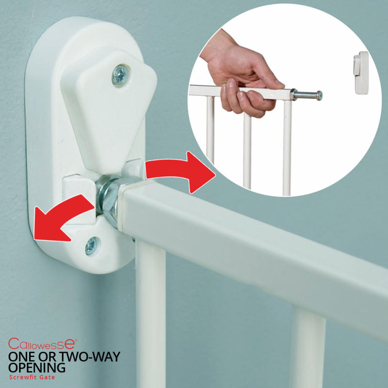 Callowesse Screwfit Metal Stair Gate – 76-81 cm – White – Pack of 2