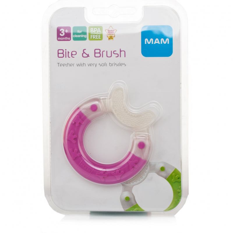 MAM Bite and Brush Teether - Pink