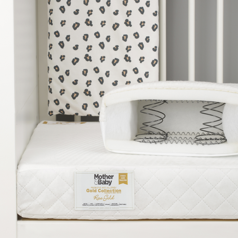 mother and baby rose gold cot bed mattress