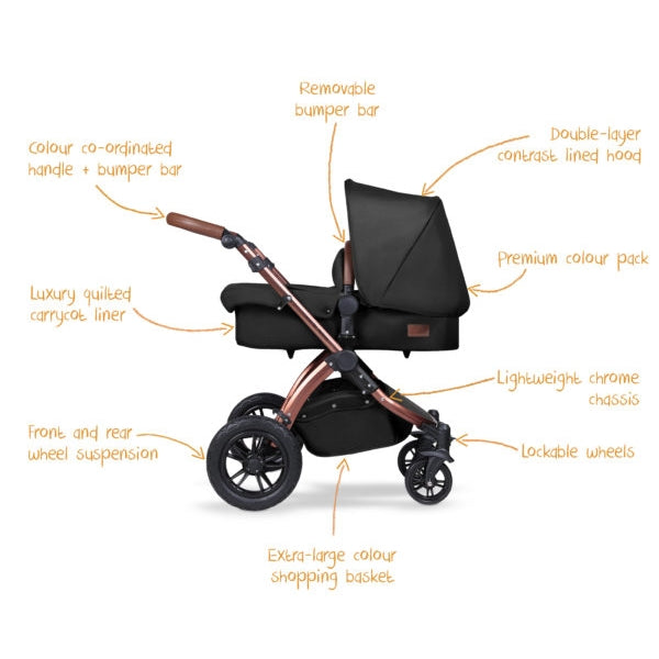 Ickle Bubba Stomp V4 All in One Travel System with ISOFIX Base - Midnight Bronze