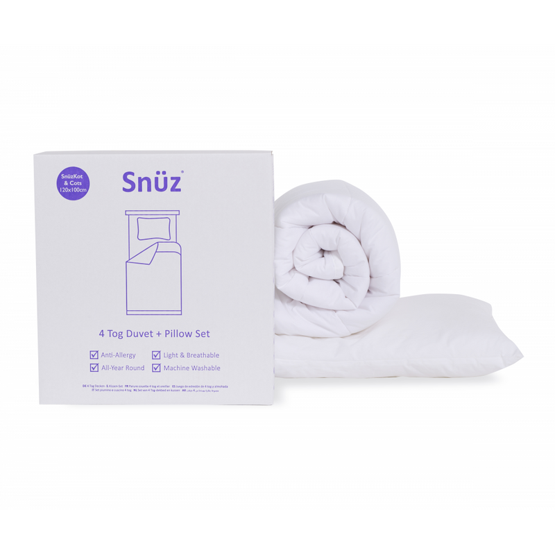 Snuz Cot Duvet & Pillow Bundle 4.0 Tog – 100x120cm