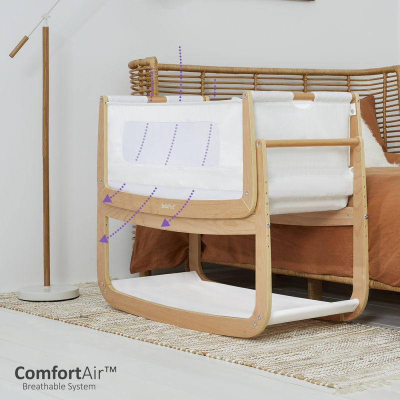 SnuzPod⁴ Bedside Crib & Mattress – Natural