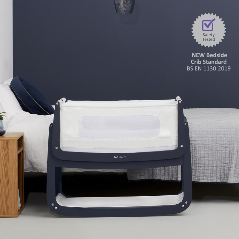 SnuzPod⁴ Bedside Crib & Mattress – Navy