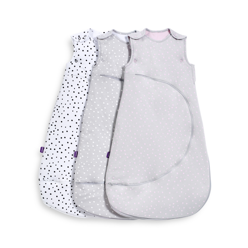 SnuzPouch Sleeping Bag, 1.0 Tog – White Spot, 0-6M