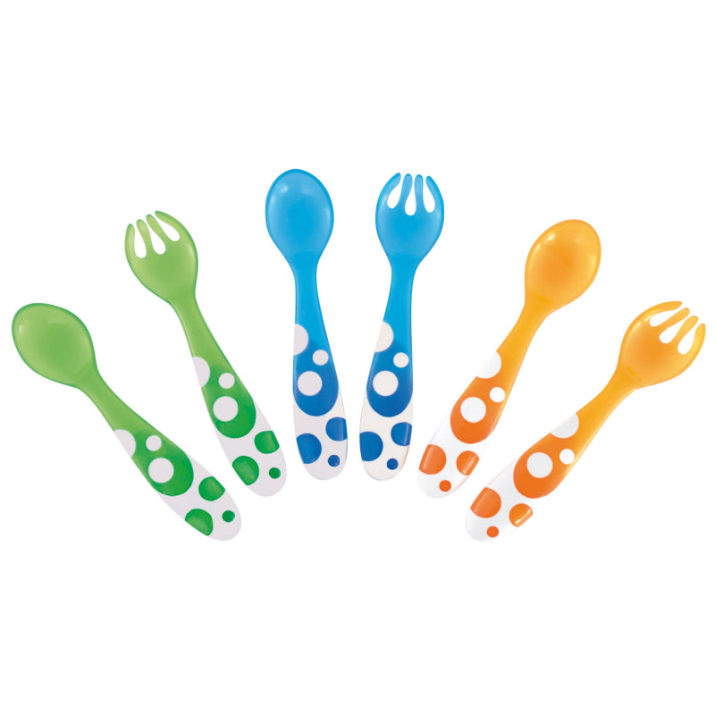 Munchkin 6 Pack of Multi-Coloured Spoons and Forks