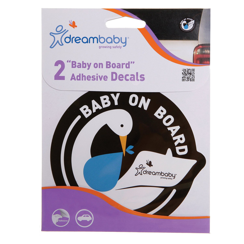 Dreambaby Adhesive Baby on Board Sign – Pack of 2