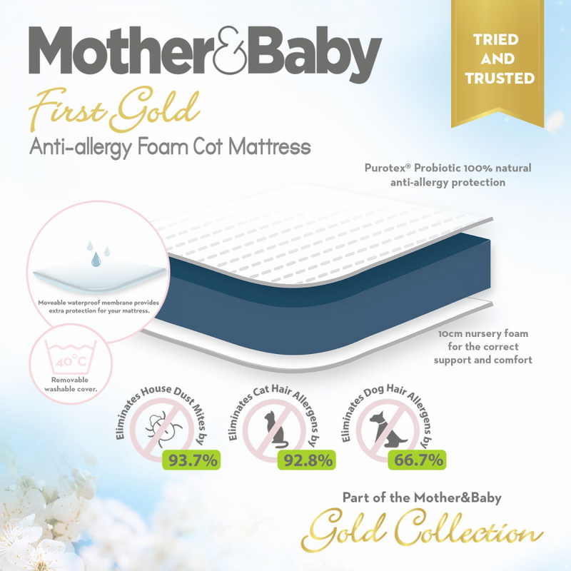 Mother&Baby First Gold Anti Allergy Foam Cot Mattress 120x60cm___