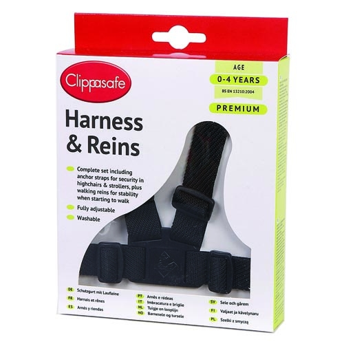 Clippasafe Premium Harness and Reins – Black