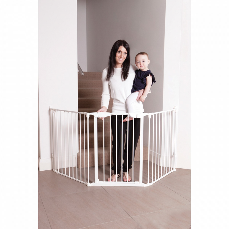 Dreambaby Newport Adapta 3 Panel Baby Gate/Room Divider – White – 85.5cm to 200cm