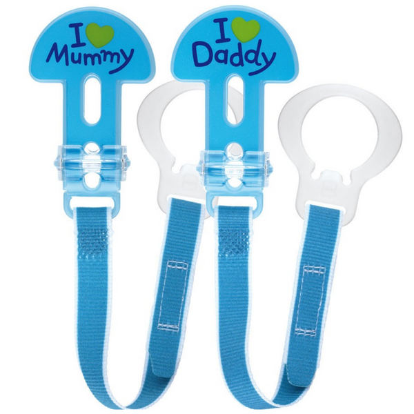 MAM Soother Clips – Blue – Twin Pack