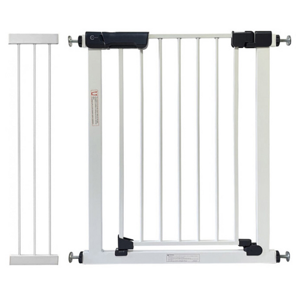 Callowesse Kuvasz Narrow Child & Pet Pressure Fit Safety Gate | 87-94cm x H76cm Bundle including 21cm Extension | Suitable for Doors and Stairs | White