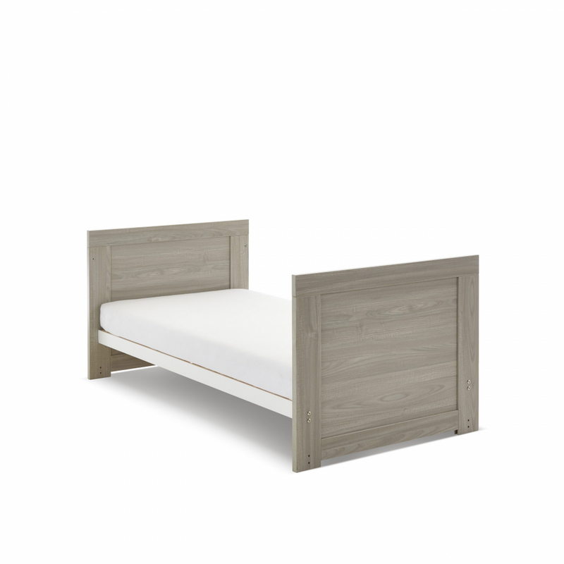 Obaby Nika Cot Bed & Under Drawer - Grey Wash & White