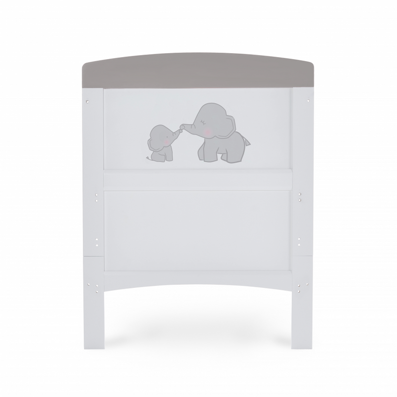 Obaby Grace Inspire Cot Bed – Me & Mini Me Elephants – Grey