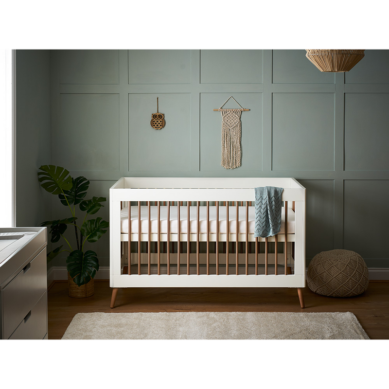 Obaby Maya Cot Bed- Lifestyle Cot View with High Bed