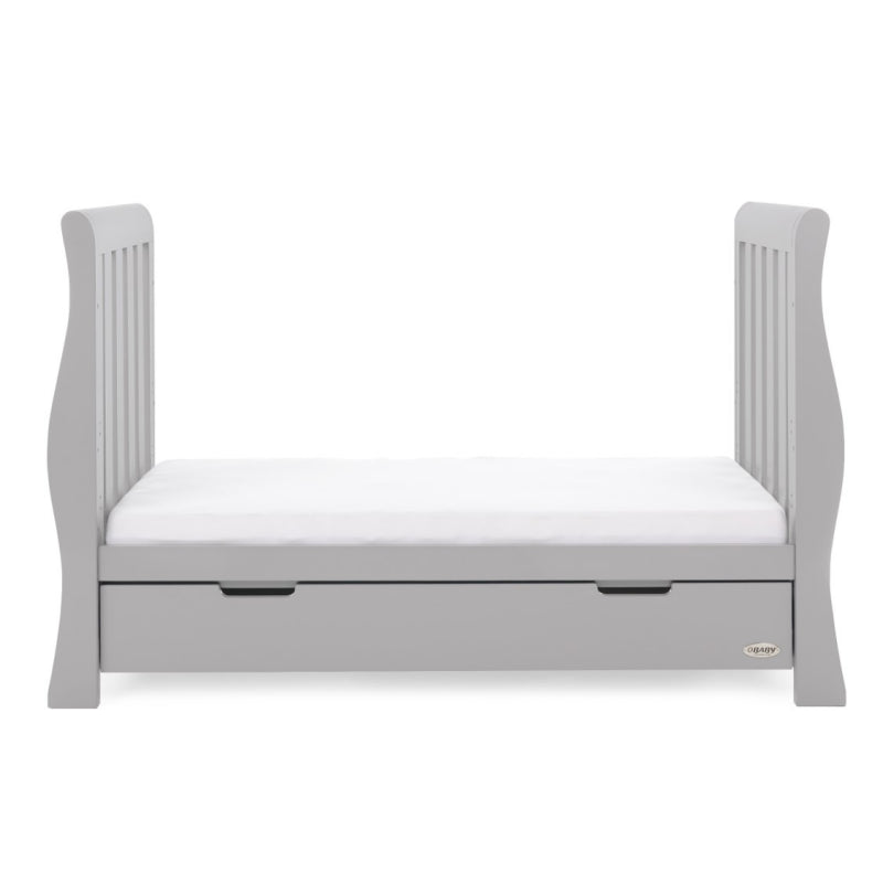 Obaby Stamford Luxe Sleigh Cot Bed - Warm Grey