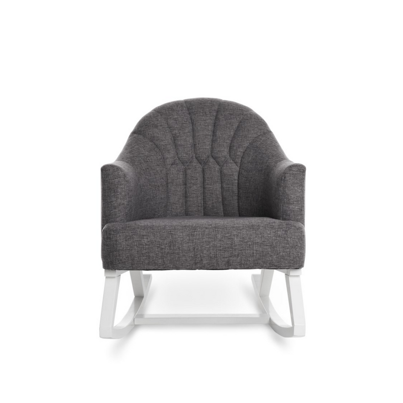 Obaby Round Back Rocking Chair – White with Grey Cushion