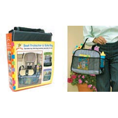 Goldbug Child Car Seat Protector and Tote Bag - Black