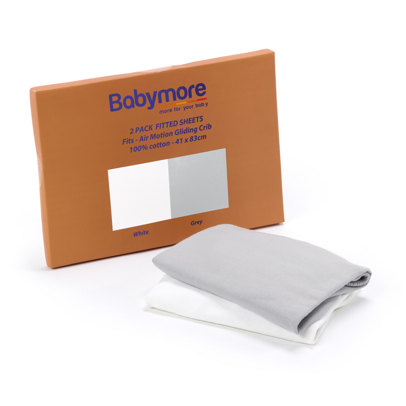 Babymore Air Motion Fitted Sheets - White & Grey