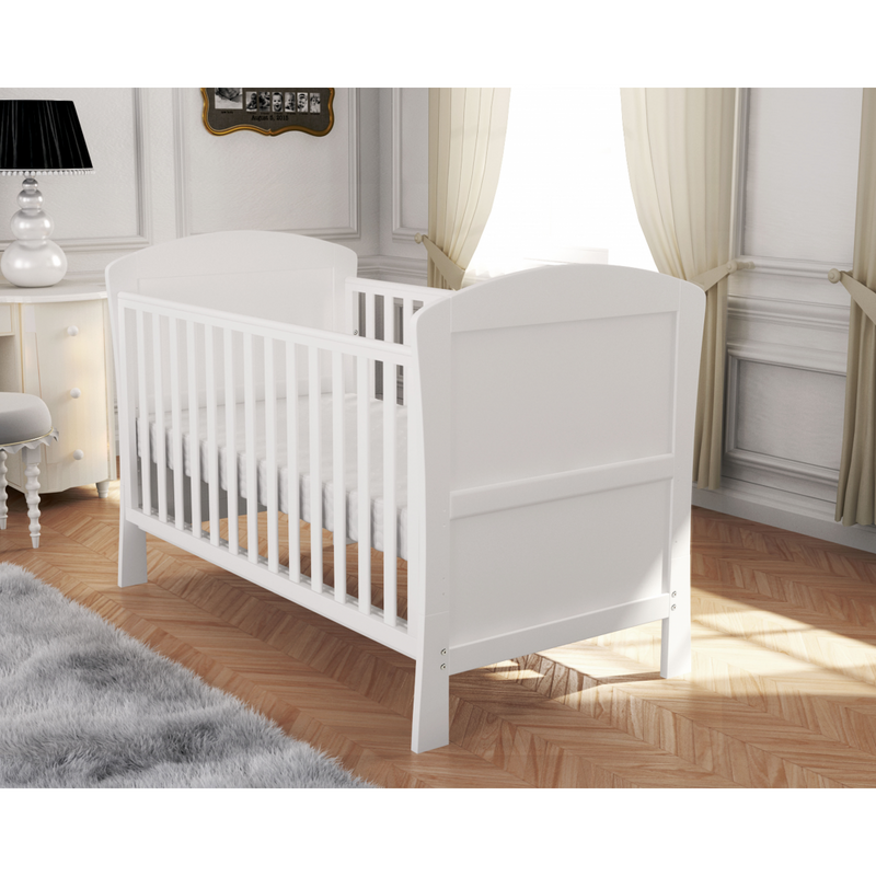 Babymore Aston Drop Side Cot Bed – White