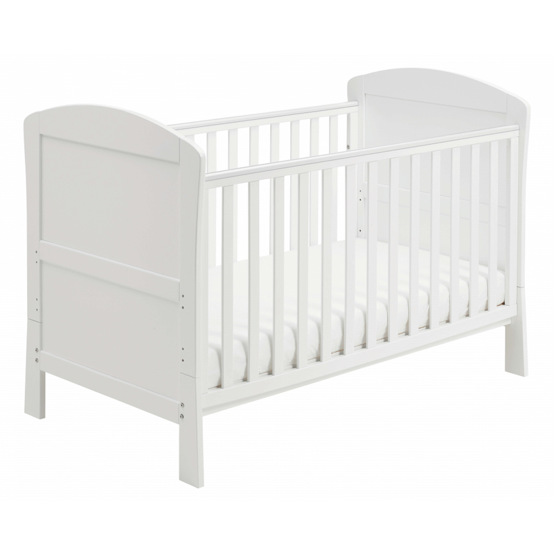 Babymore Aston Drop Side Cot Bed – White