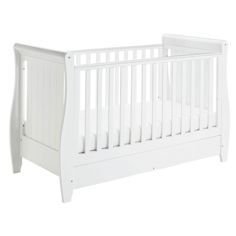 Babymore Stella Drop Side Cot Bed – White