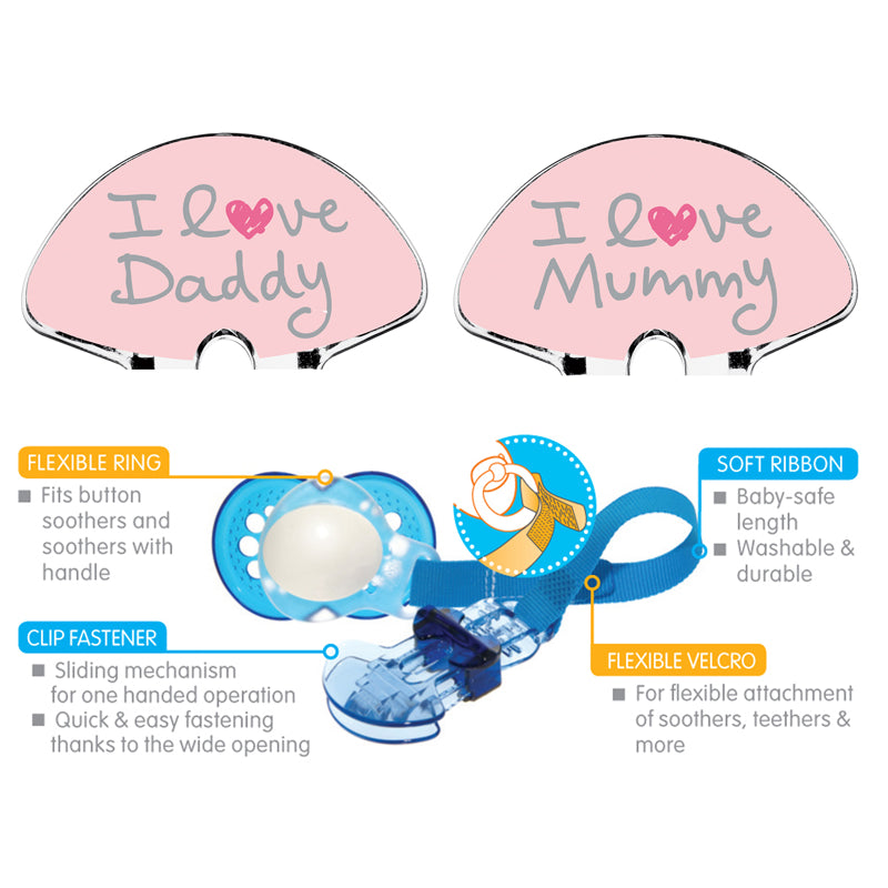 MAM Soother Clips - Pink - Twin Pack
