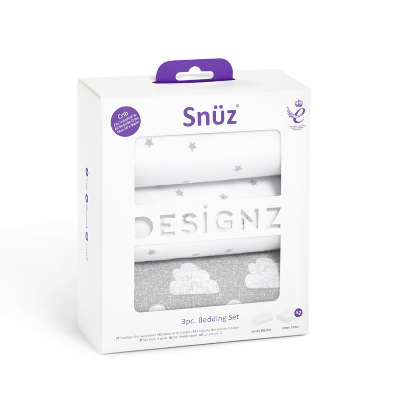 Snuz 3 Piece Crib Bedding Set – Cloud Nine