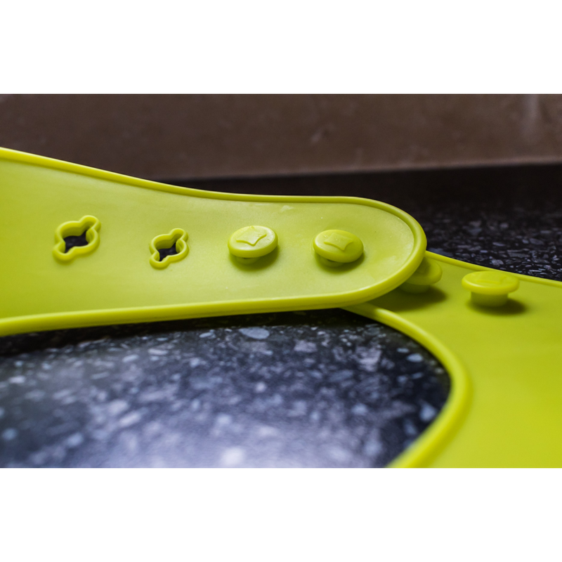 Callowesse Silicone Bibs 2 Pack - Lime Green and Blue