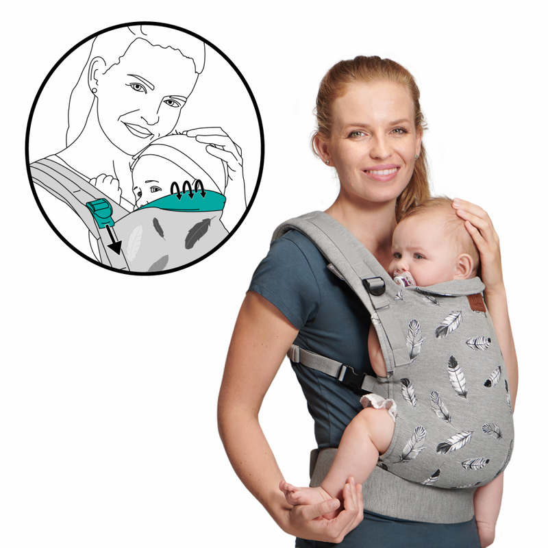 Kinderkraft Milo baby Carrier- Grey- Lifestyle Image 4