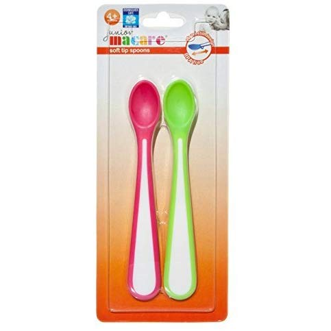 Junior Macare Soft Tip Spoons 2pk – Pink and Green