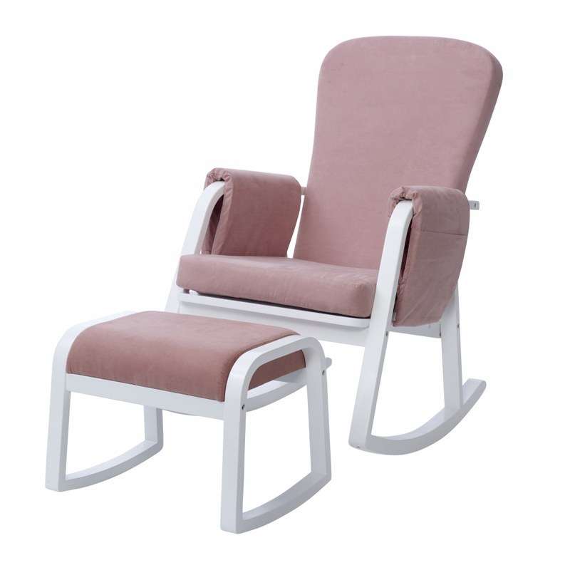 Ickle Bubba Dursley Rocking Chair and Stool – Blush Pink