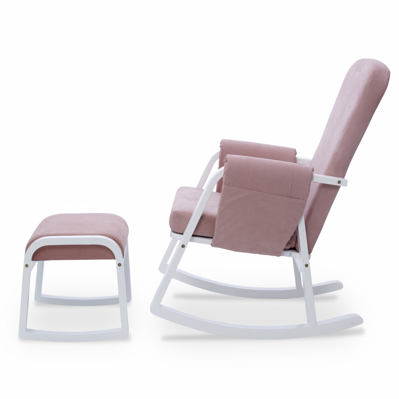 Ickle Bubba Dursley Rocking Chair and Stool – Blush Pink