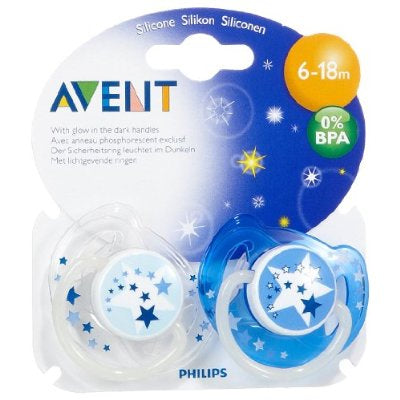 Philips AVENT Glow in the Dark Soother 6m+ - Twin Pack