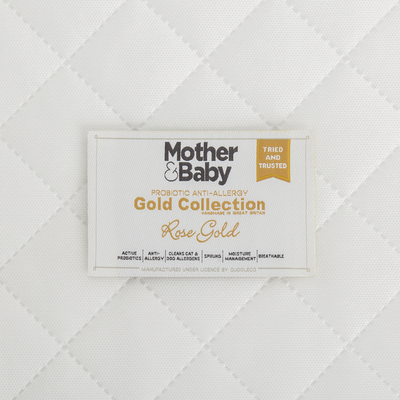 6 mother and baby rose gold cot bed mattress
