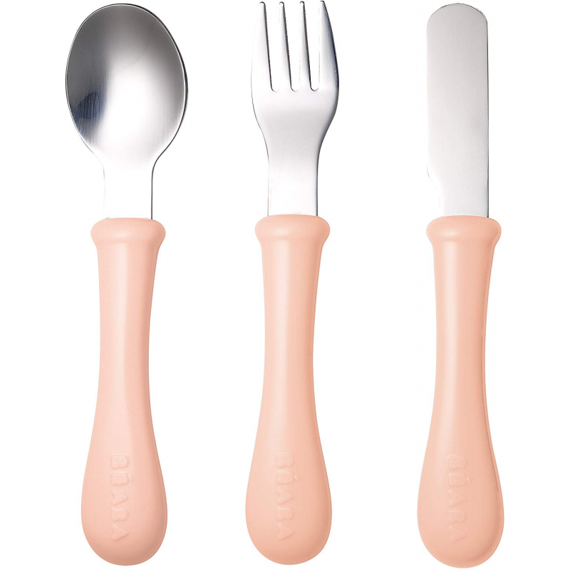 Beaba Stainless Steel Training Cutlery Knife/Fork/Spoon – Inox Nude