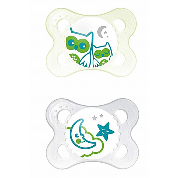 MAM Night Soother – 0m+ – Green – Twin Pack