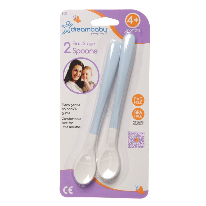 Dreambaby First Stage Spoons – 2 Pack – Blue