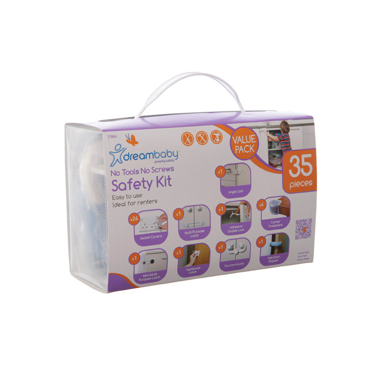 Dreambaby Home Safety Kit - 'No Tools No Screws' - 35 Piece