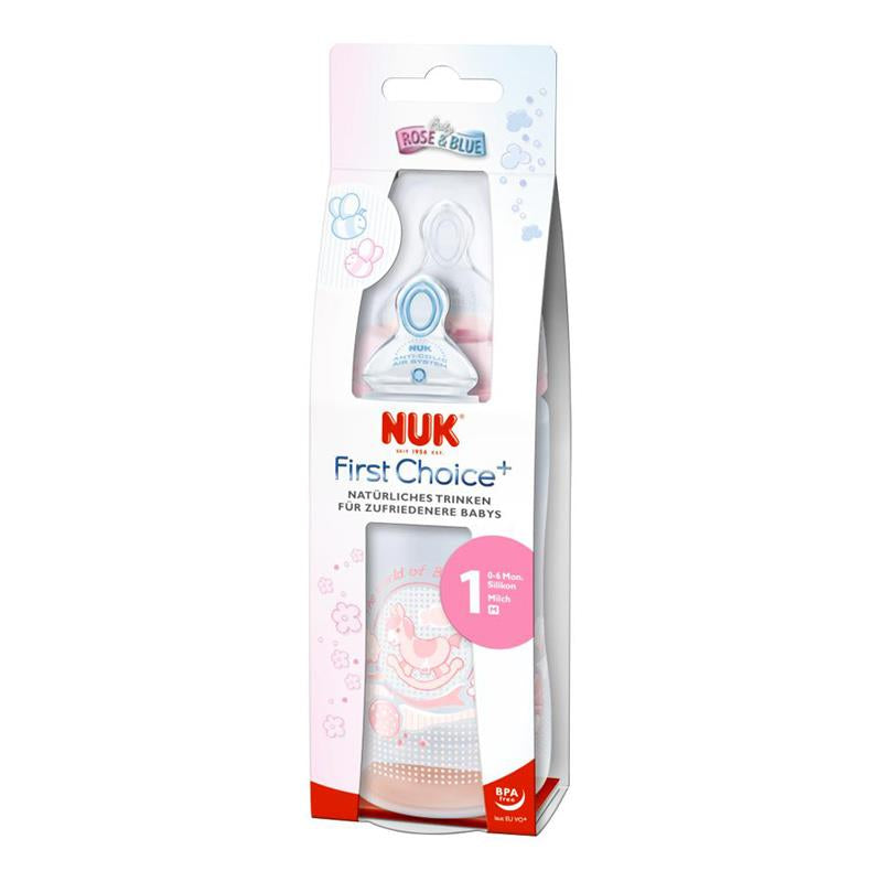 NUK Rose and Blue 300ml Bottle - Pink