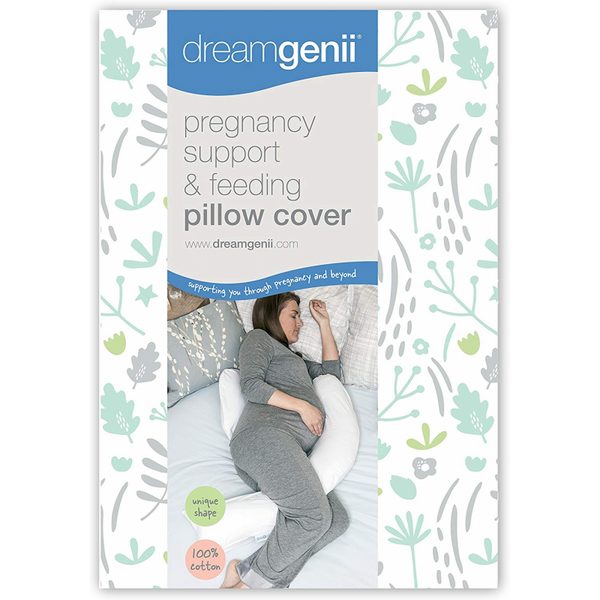 Dreamgenii Cover for Pregnancy Support and Feeding Pillow – Grey/Green