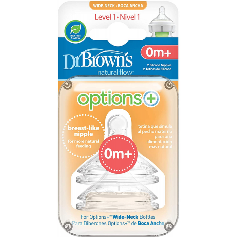 Dr Browns Options + Level 1 Teats – 2 Pack