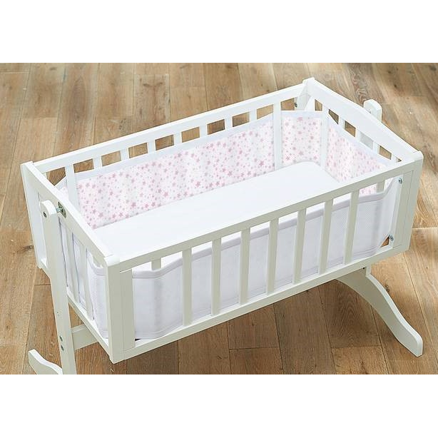 BreathableBaby Four-Sided Mesh Crib Liner – Twinkle Pink