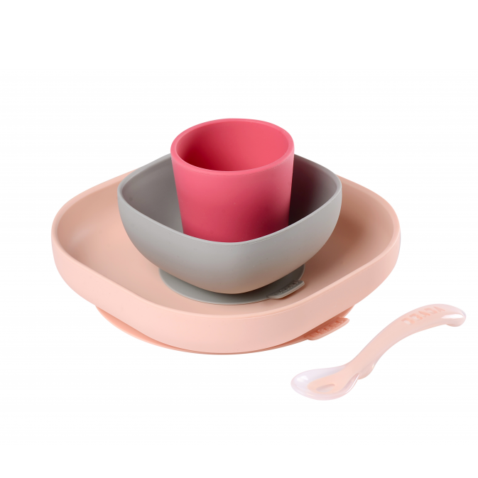 Beaba Silicone Meal Set (4 pcs) – Pink