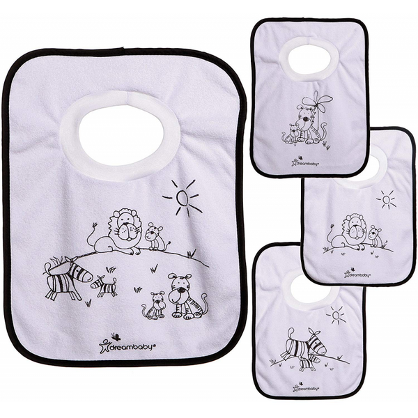 Dreambaby Pull Over Bibs – Jungle – Pack of 4