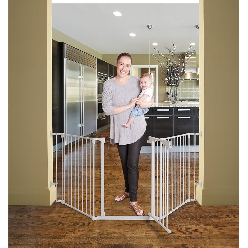 Dreambaby Newport Adapta 3 Panel Baby Gate/Room Divider - White - 85.5cm to 200cm